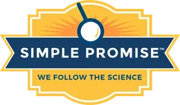 Simple Promise, We Follow the Science logo printed on the BellyFlush bottle
